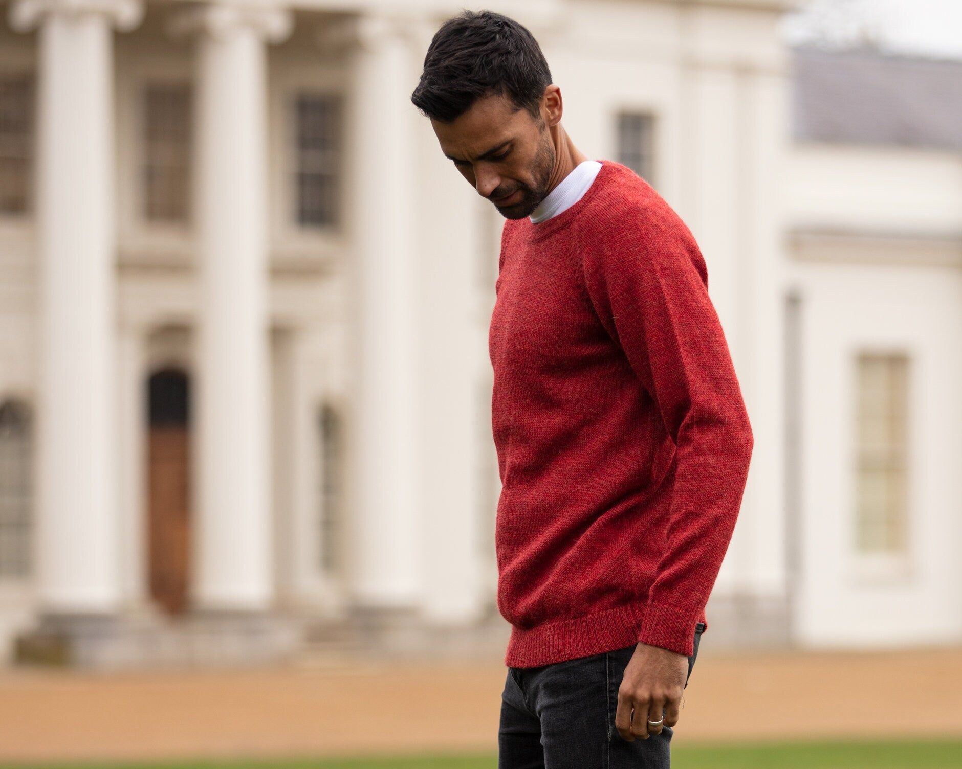 Red crew neck sales jumper